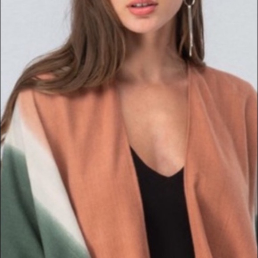 ℋ𝒫💐Fringed Boho Dyed Boho Poncho Cardigan - Picture 2 of 13